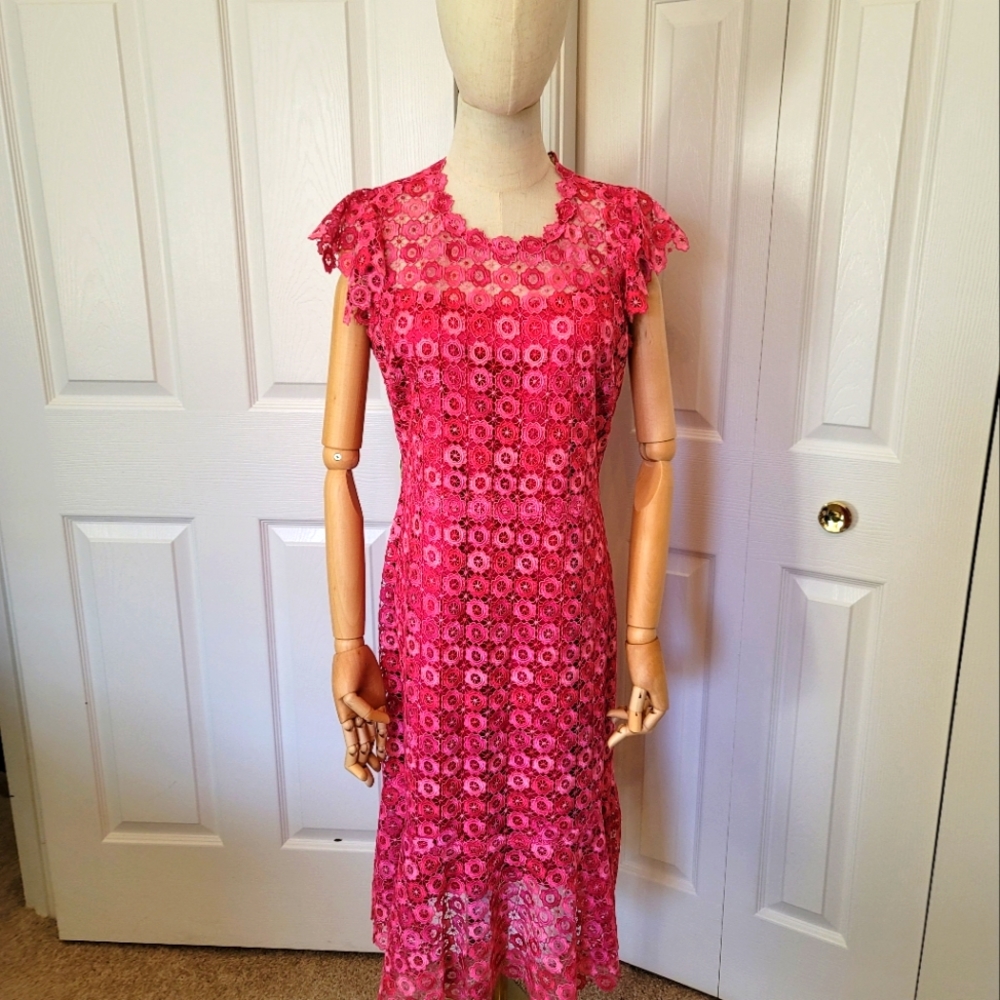 NWT Elie Tahari Ladies Pink Lace Dress - Size 8